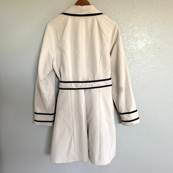 Elle Trench Coat Tan with Black Trim Size 14 - Picture 2 of 15